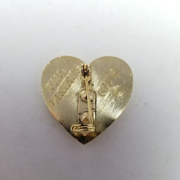Vintage Heart Shape Tree Design Brooch, Gold Tone Setting, The Variety Club - Picture 3 of 6